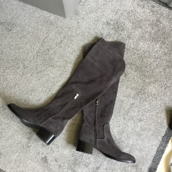 EUC VIA SPIGA GREY SUEDE TALL LEATHER BOOTS 9.5 - Picture 3 of 6